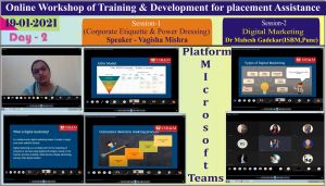 Online Workshop of Training & Development for Placement Assistance Program