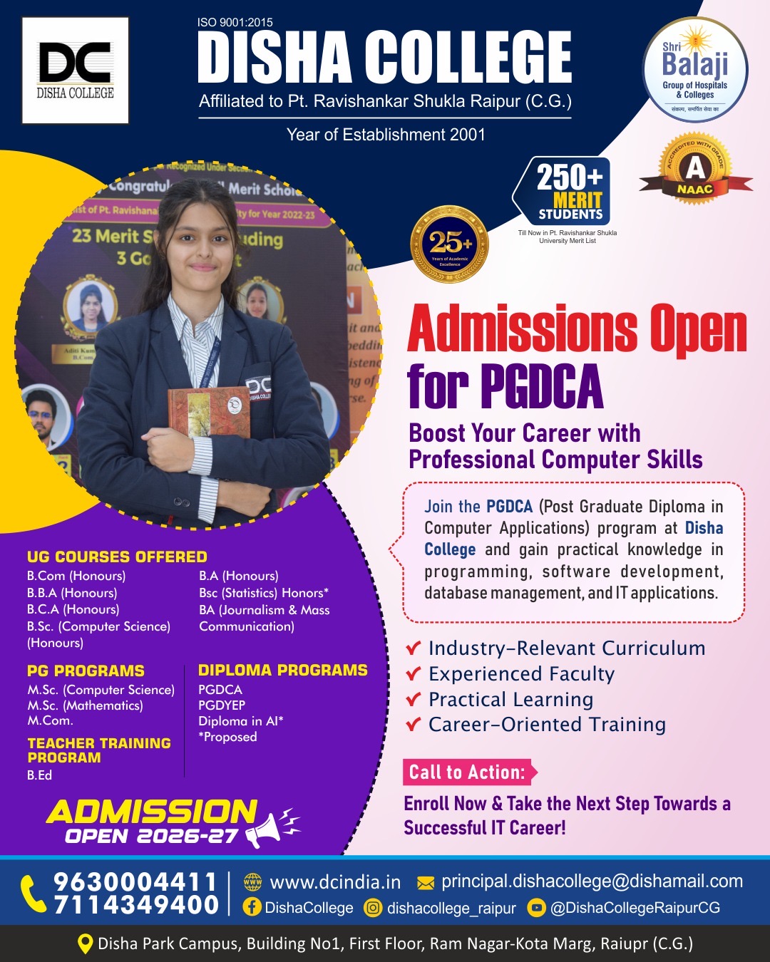Admissions Open for PGDCA at Disha College – Build a Successful IT Career