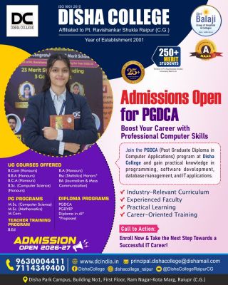 Admissions Open for PGDCA at Disha College – Build a Successful IT Career
